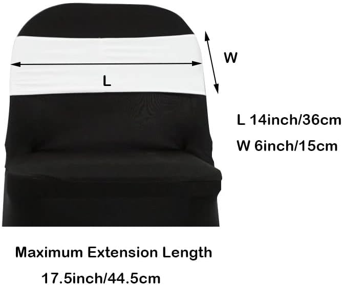 Spandex Chair Sashes Bands 50PCS Stretch Chair Ties Bows with Buckle Slider for Wedding Party