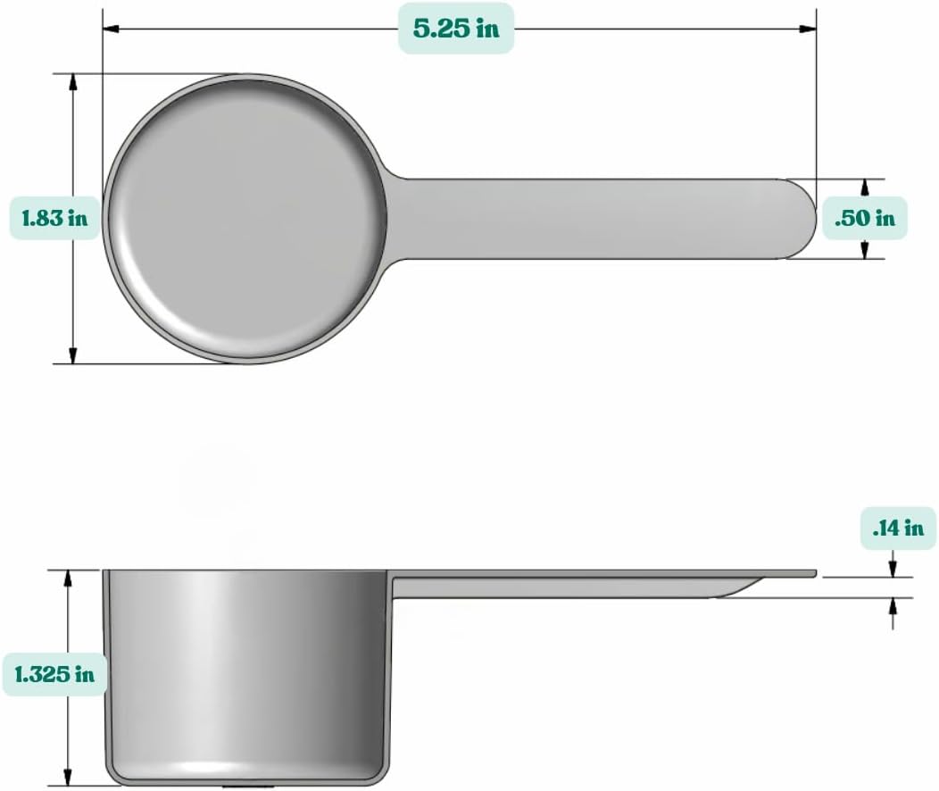48 mL (48 CC | 1.62 Oz.) Long Handle Scoop for Measuring Coffee, Pet Food, Grains, Protein, Spices