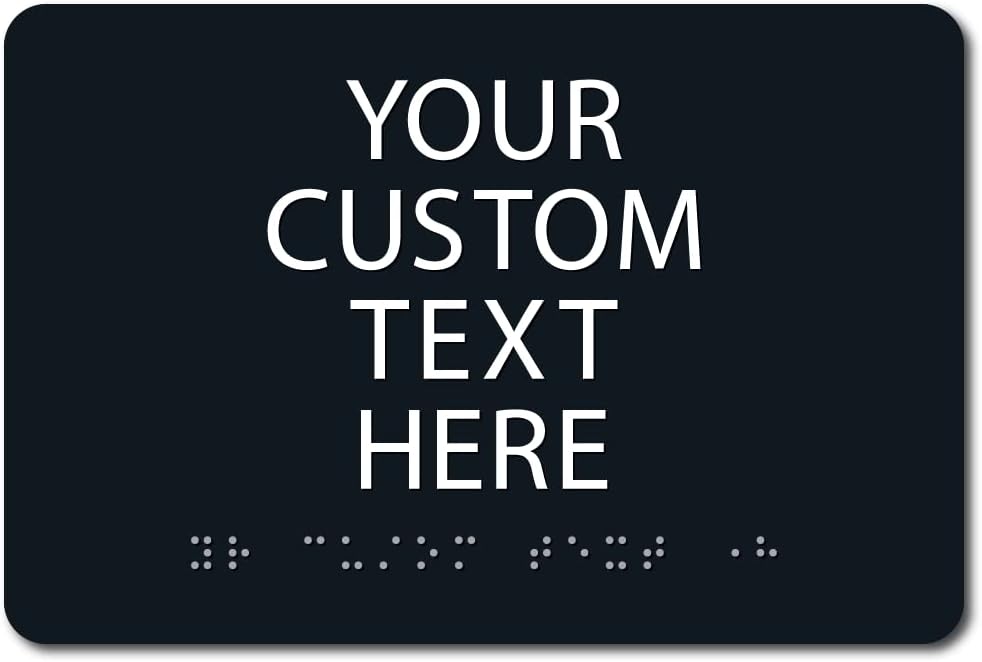 ALPHA DOG ADA SIGNS Custom ADA Compliant Braille Sign, 6"x9" Room Identification Plaque, Tactile