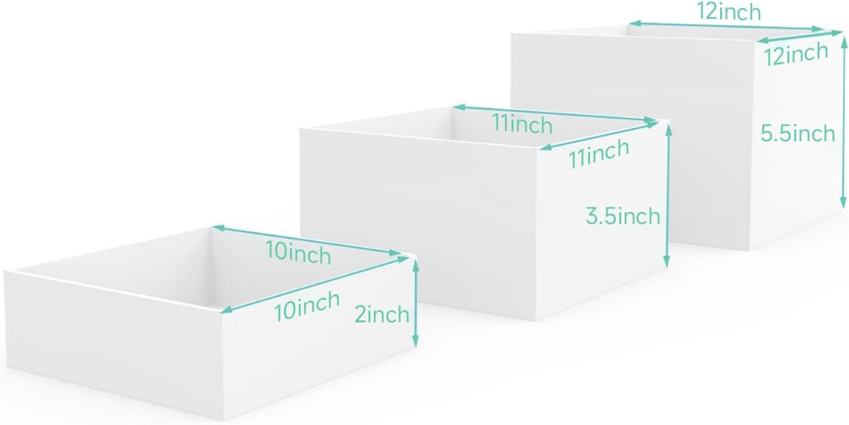 Buffet Risers, White Acrylic Cube for Buffet Table, Display Stand Shelf for Catering Dessert