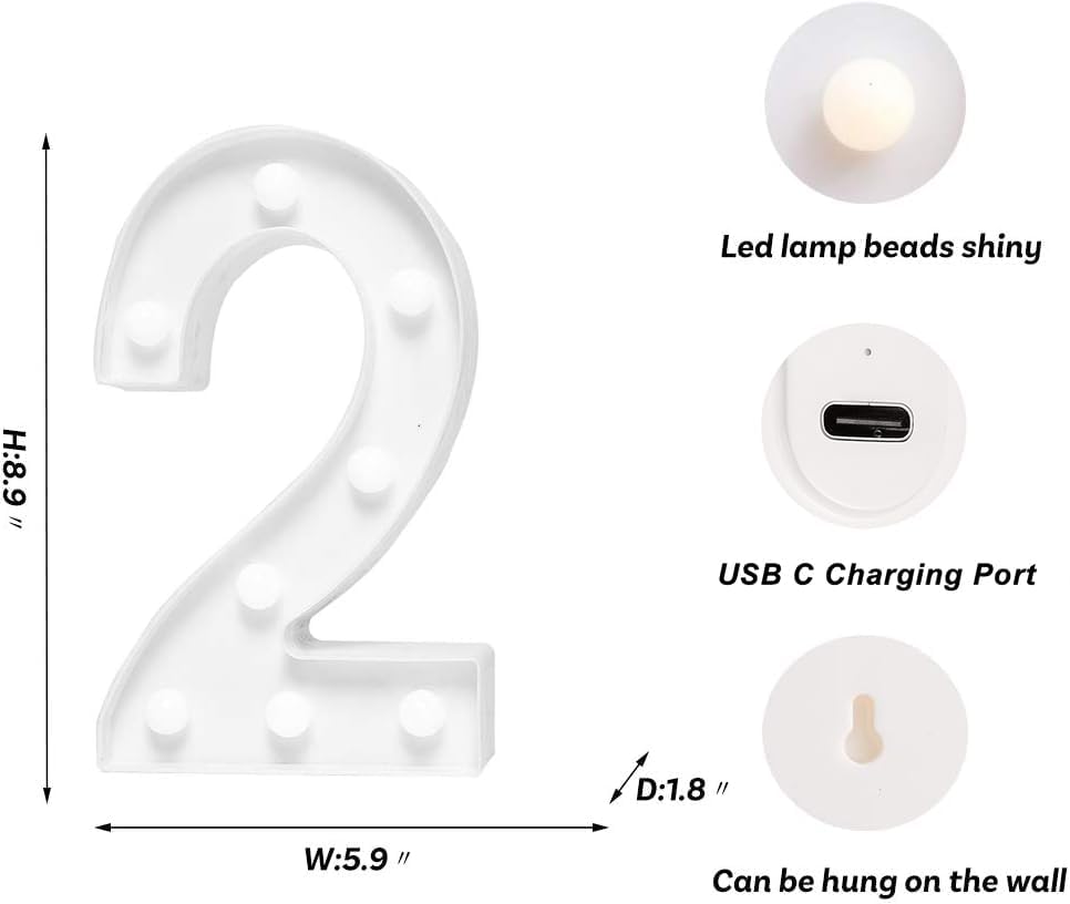 Foaky Rechargeable LED Letter Lights Sign Marquee Light Up Letters Sign for Night Light