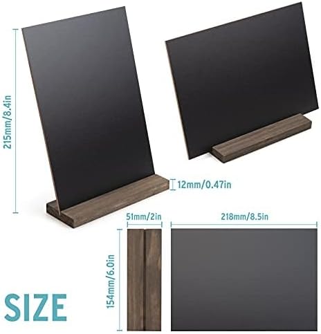 ONUPGO Mini Chalkboard Signs, 6 x 9 Inch Vintage Tabletop Chalk Board Sign with Base Stands