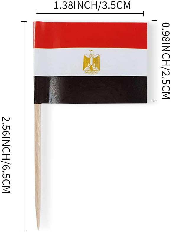 Egypt Flag Egyptian Flag, Small Mini Egypt Toothpick Flags for Food, Cupcakes, Cocktails