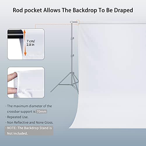 7 x 10 FT White Backdrop, 100% Polyester Photography Backdrop Foldable Washable White Screen for