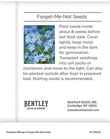 Bentley Seeds Growing Houses into Homes - Pre Filled Forget Me Not Garden Seed Packets - 25 Packed