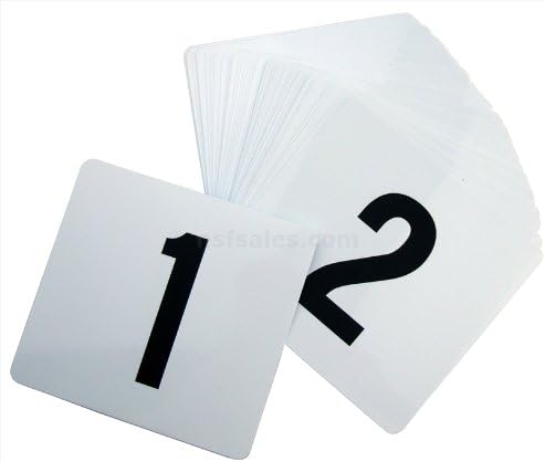 New Star Foodservice 27679 Ring Clip Table Number Card Holders, w/Number Cards, 1 to 24, Set of 24