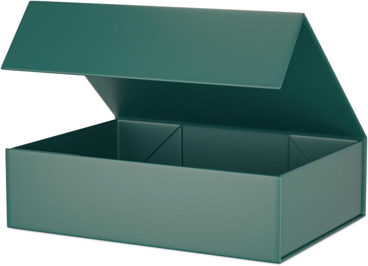 Green Gift Box 11.9" x 8.5" x 3.3" with Magnetic Closure Lid Gifts Boxe for Presents,Bridesmaid