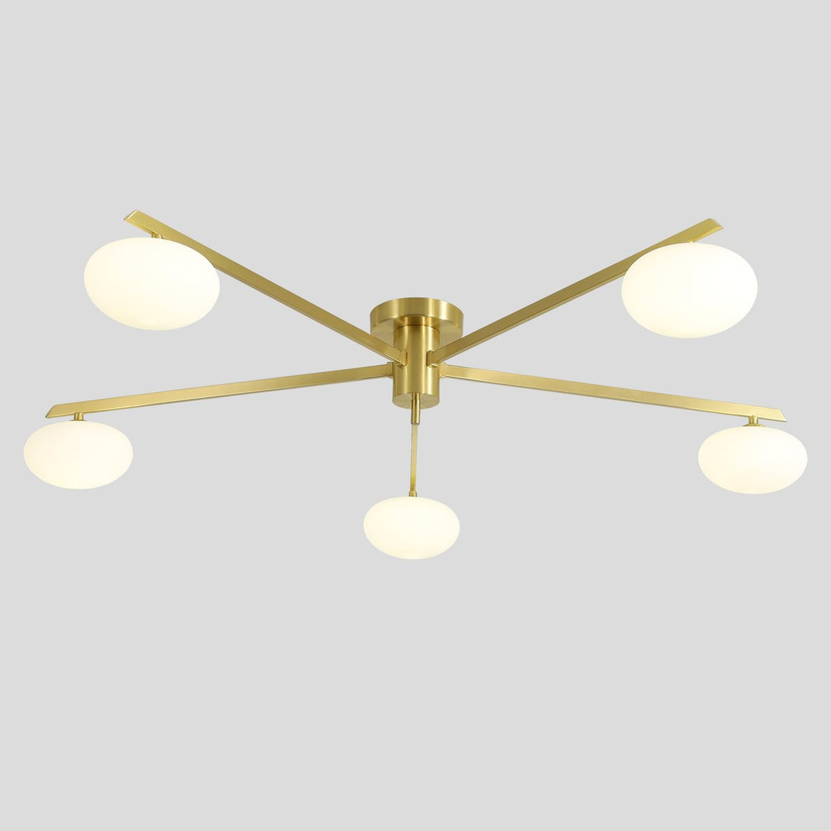5 Lights Industrial Semi Flush Mount Ceiling Light Fixture Gold Modern Sputnik Chandelier Ceiling