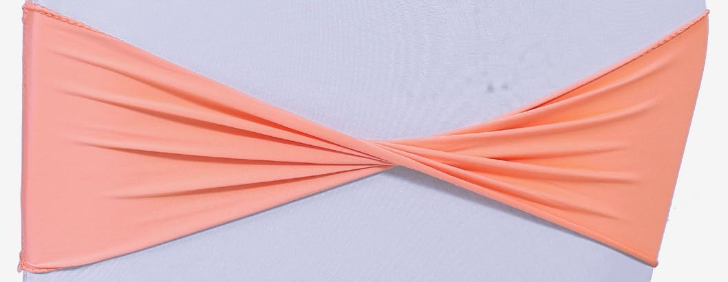 MDS Pack of 150 Spandex Chair Sashes Bows Elastic Stretch Dining Chair Bands Ties Without Slider