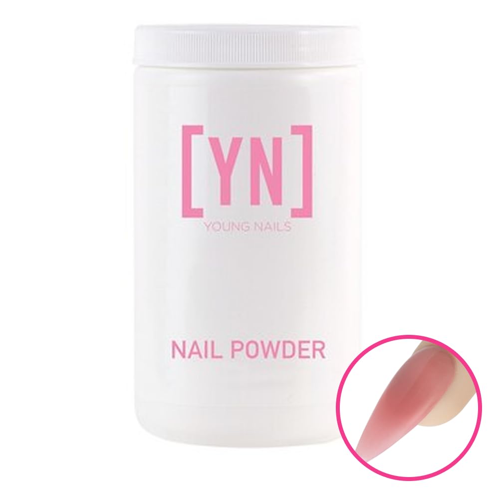 Young Nails Acrylic Cover Powder - Self-Leveling Acrylic Nail Powder, Clear Nude Pink White Acrylic