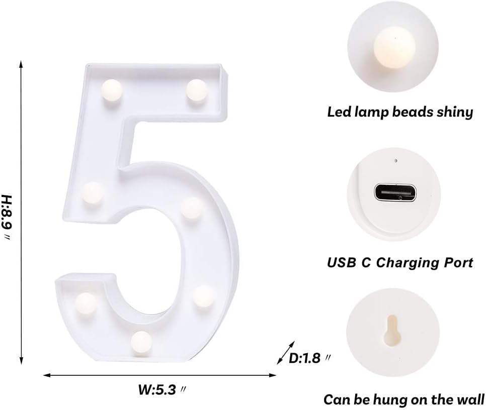 Foaky Rechargeable LED Letter Lights Sign Marquee Light Up Letters Sign for Night Light