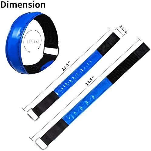 Rechargeable LED Armband for Running(2 Pack), Light Up LED Armband, High Visibility Reflective