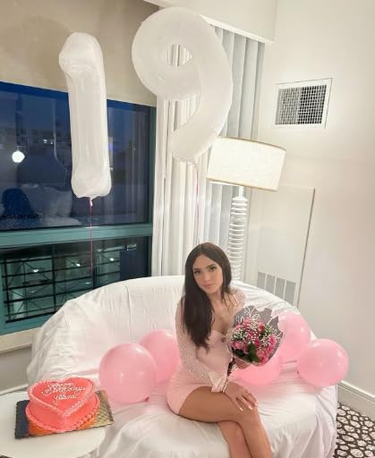 40 Inch Big White 9 Balloon Number, Jumbo Giant Happy 9th 19 29 39 49 99 Birthday Party