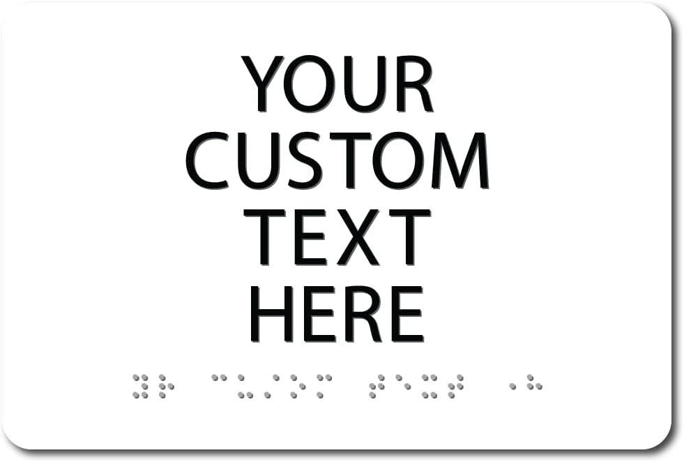 ALPHA DOG ADA SIGNS Custom ADA Compliant Braille Sign, 6"x9" Room Identification Plaque, Tactile