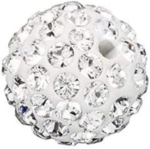 100pcs Adabele Grade A Suncatcher Crystal Rhinestone Pave Loose Beads 8mm Clear White Polymer Clay
