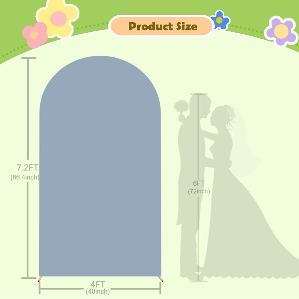Wedding Arch Cover Dusty Blue Arches Stand Covers 7.2FT Arch-Backdrop-Cover Spandex Arch Covers