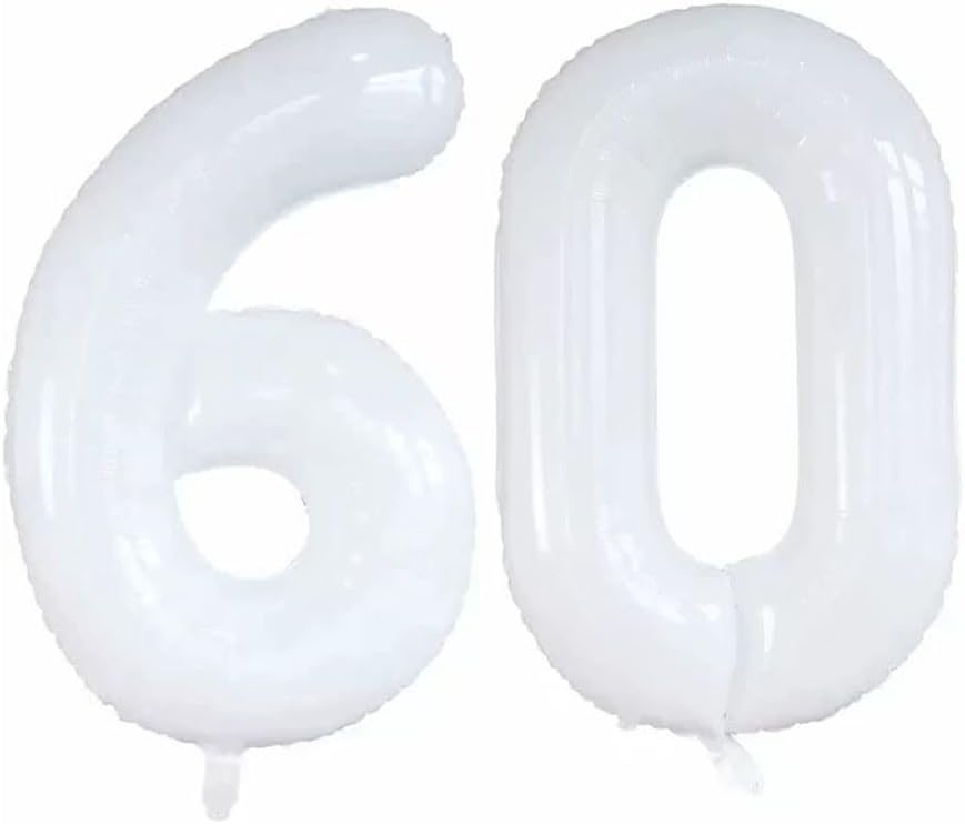 GOER Number 60 Balloons for 60th Birthday Party Decorations,42 Inch Jumbo Foil Helium Balloons for