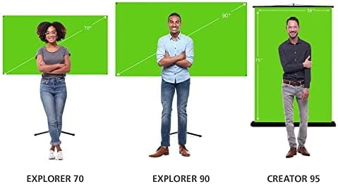 Valera 90in Green Screen Backdrop with Stand for Streaming, Ultra Portable 2 Min Setup, Portrait &