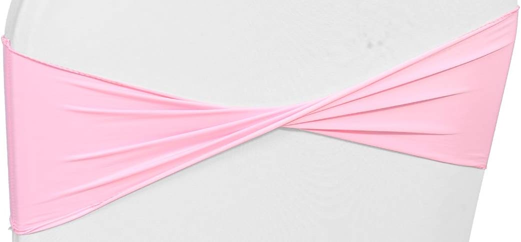 VDS Pack of 300 PCS | Pink | Spandex Chair Sashes Bows Without Buckle | Stretch Elastic Banquet