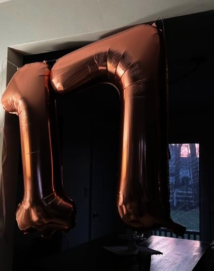 Dark Brown Number 7 Birthday Balloon 40 Inch, Digital Balloons for 7 17 27 70 77 Party Celebration