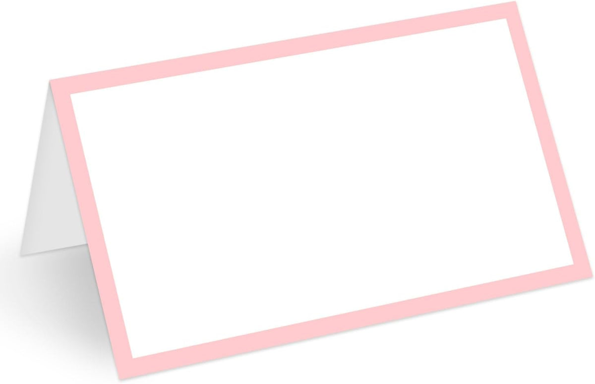 25 Pcs Blush Pink Place Cards, Blank Tent Name Cards for Food Buffet, Dinner Party, Wedding