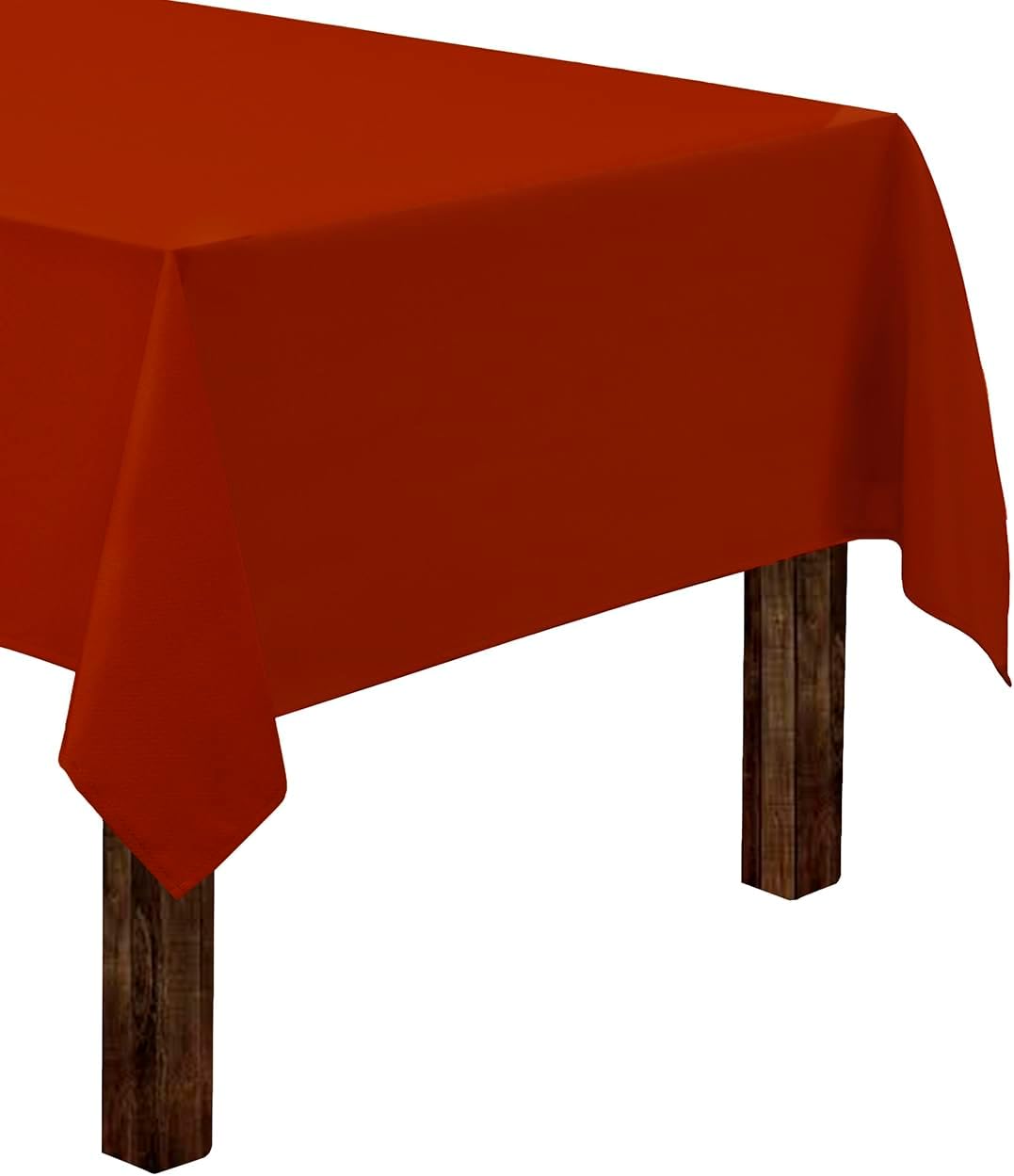 Gee Di Moda Rectangle Tablecloth - 60 x 126 Inch Burnt Orange - Heavy Duty, Washable Fabric - For 8