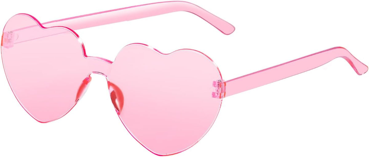 12 Pairs Heart Shaped Sunglasses for Women Colorful Glasses Fun Trendy Transparent Heart Sunglasses