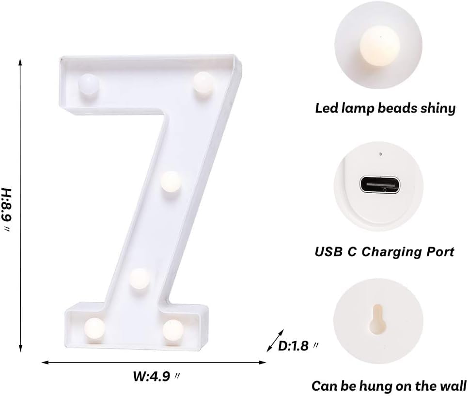 Foaky Rechargeable LED Letter Lights Sign Marquee Light Up Letters Sign for Night Light