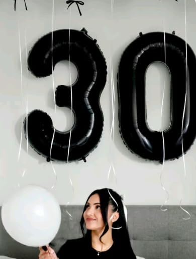 Black Foil Number 8 Balloon 40 Inch, Helium Mylar Eight Numbers 8 18 28 38 48 58 80 88 Birthday
