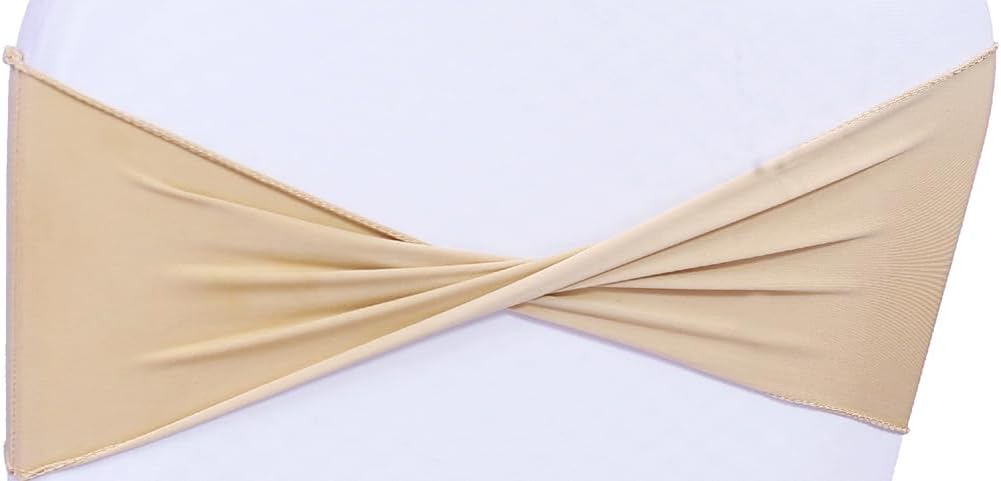 MDS Pack of 150 Spandex Chair Sashes Bows Elastic Stretch Dining Chair Bands Ties Without Slider