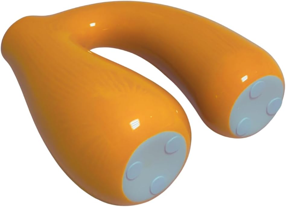 Yellow Ceramic Vase – Glossy Modern Sculptural Décor, Arch Handle Artistic Design, Bright Accent