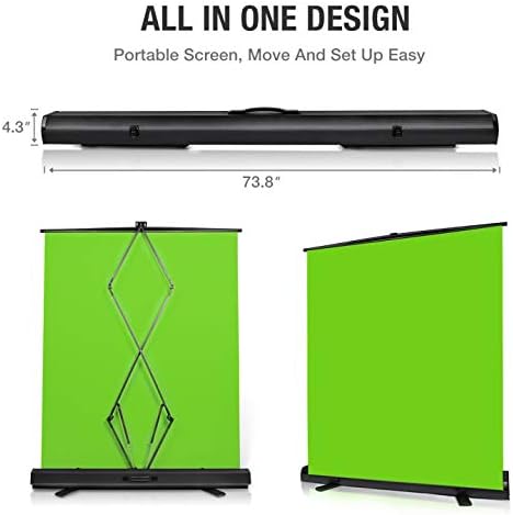 Yesker Upgrade Green Screen 73.2x77.5 inch Wider 180cmx 196cm Background Collapsible Chromakey