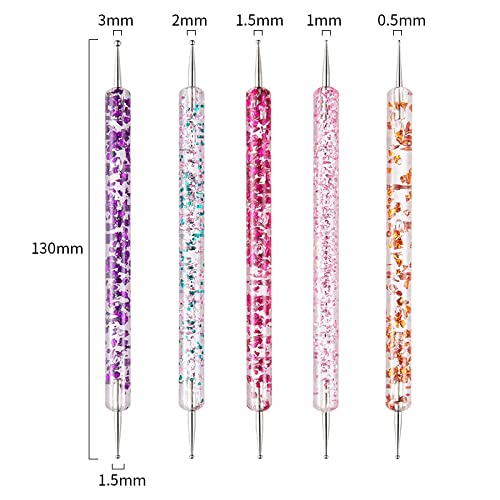 Artdone 31pcs Nail Art Brushes, Nail Art Tool Set, Dotting Tools, Dust Brush,Striping Brushes for