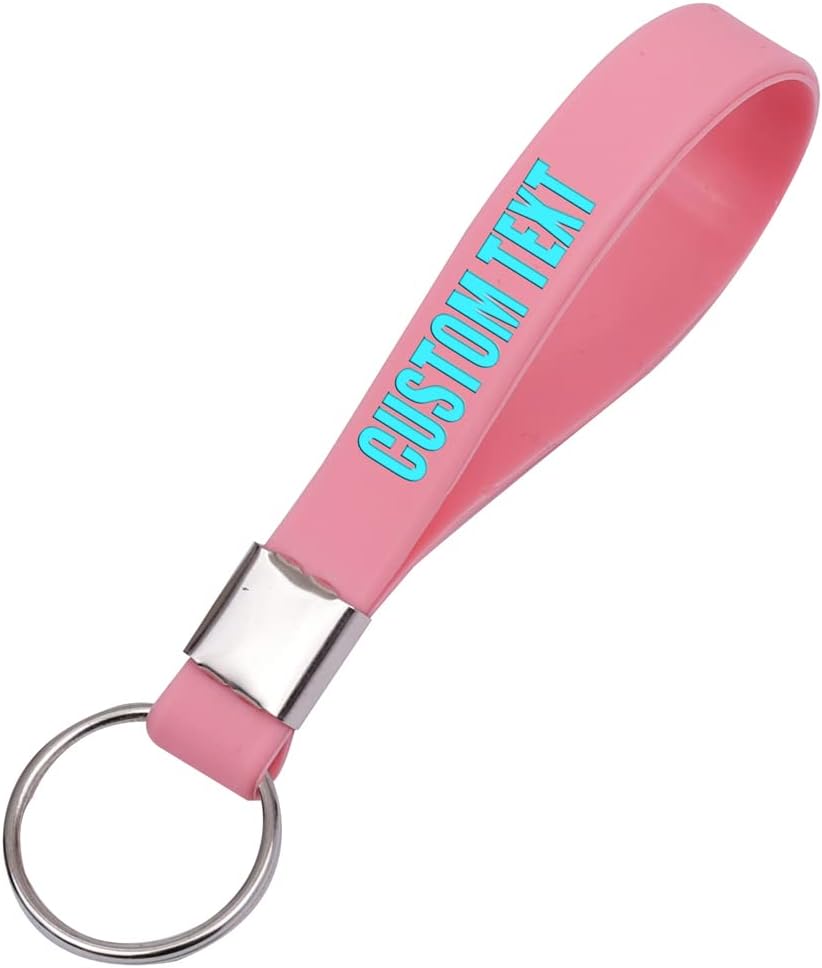 50 Custom Keychains Silicone Personalized Keyrings Customized Bulk for Events, Awareness