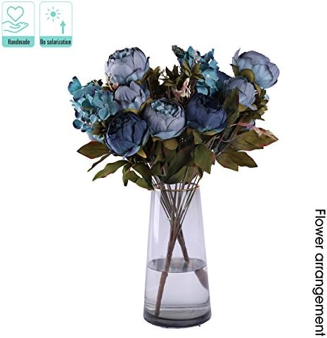 Kimura's Cabin Fake Peonies 2Bouquets Faux Silk Flower Vintage Artificial Peony Face Flowers
