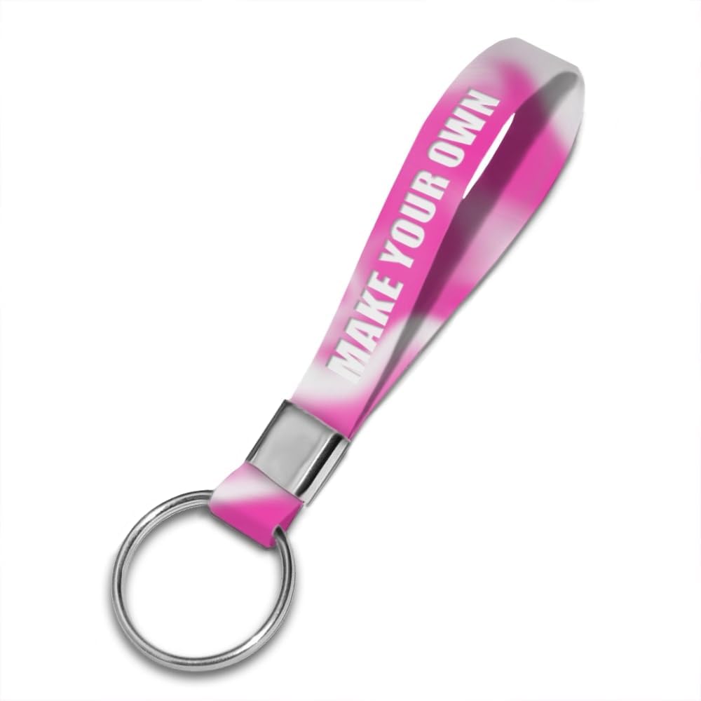 50 Personalized Silicone Keychains for Backpack Key Cellphone, Custom Silicone Keyrings