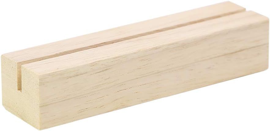 UNIQOOO 20 Pack Modern Sign Holders for Acrylic | Wood Table Number Display Stands | Place Card