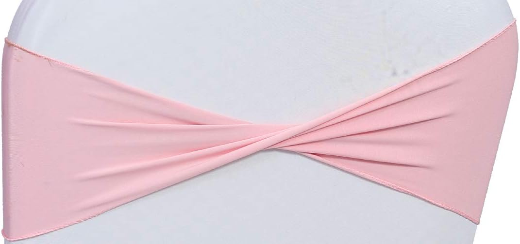 VDS Pack of 300 PCS | Blush Pink | Spandex Chair Sashes Bows Without Buckle | Stretch Elastic