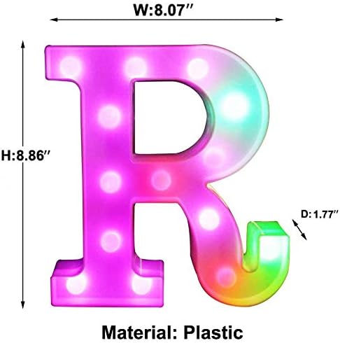 Pooqla Colorful LED Marquee Letter Lights with Remote – Light Up Marquee Signs – Party Bar Letters