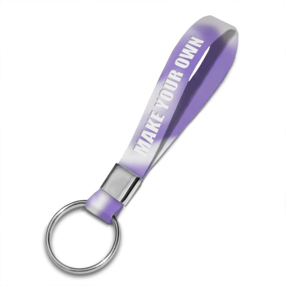 50 Personalized Silicone Keychains for Backpack Key Cellphone, Custom Silicone Keyrings