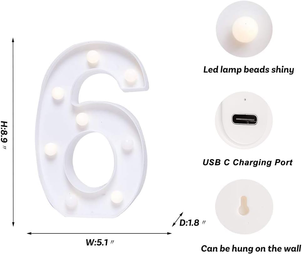 Foaky Rechargeable LED Letter Lights Sign Marquee Light Up Letters Sign for Night Light
