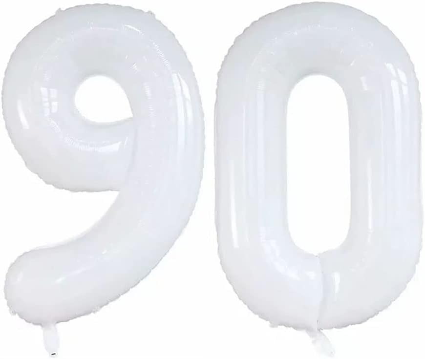 GOER Number 90 Balloons for 90th Birthday Party Decorations,42 Inch Jumbo Foil Helium Balloons for