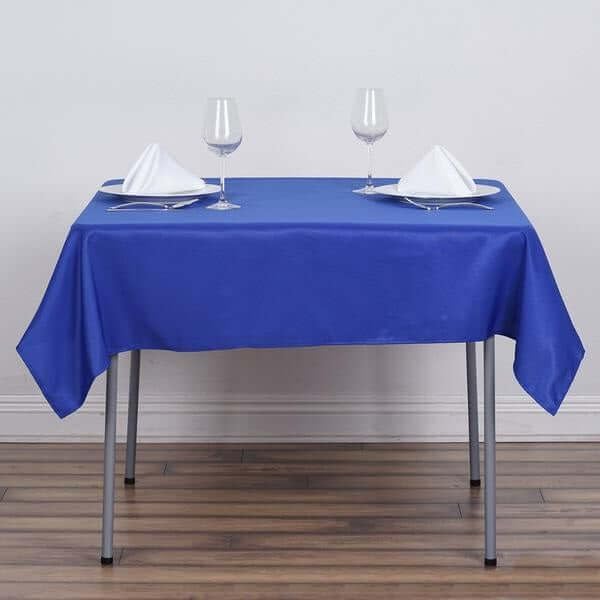 Efavormart 54x54 Royal Blue Wholesale Linens Seamless Polyester Square Linen Tablecloth for Wedding