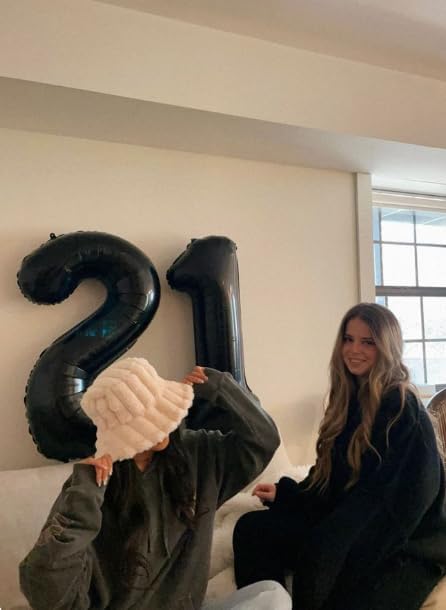 Black 40 Inch 10 Number Balloons, Balloon Decorations for 10 Birthday, Foil Giant 10 Birthday