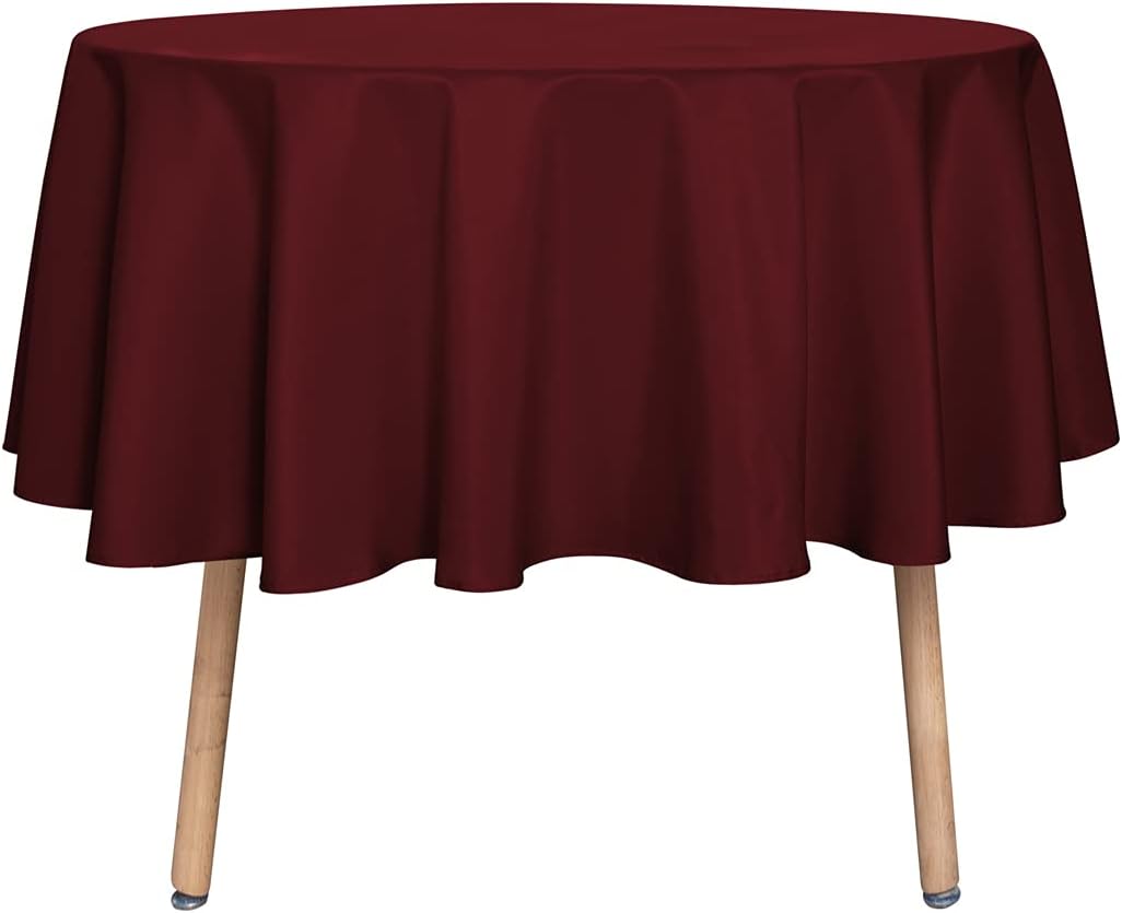 sancua Round Tablecloth - 48 Inch - Water Resistant Spill Proof Washable Polyester Table Cloth