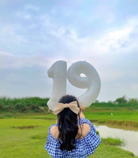 40 Inch Big White 9 Balloon Number, Jumbo Giant Happy 9th 19 29 39 49 99 Birthday Party