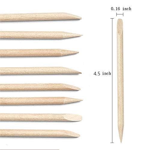 Nail Art Orange Wood Sticks,AMOSTBY 50PCS Multi Functional Cuticle Pusher Remover Manicure Pedicure