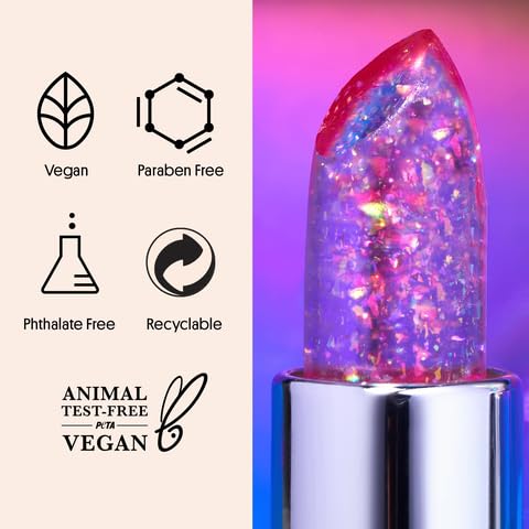 Winky Lux Lavender & Rainbow Glitter Confetti Balm - Hydrating ph Lip Balm, Natural Pink Tint with