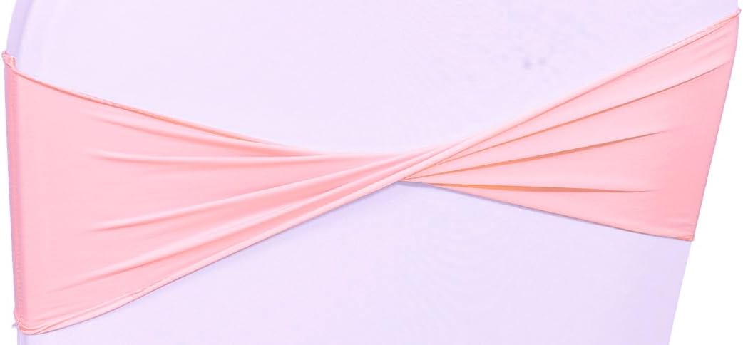 VDS Pack of 50 PCS | Dusty Rose | Spandex Chair Sashes Bows Without Buckle | Stretch Elastic