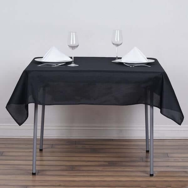Efavormart 54x54 Black Wholesale Linens Seamless Polyester Square Linen Tablecloth for Wedding